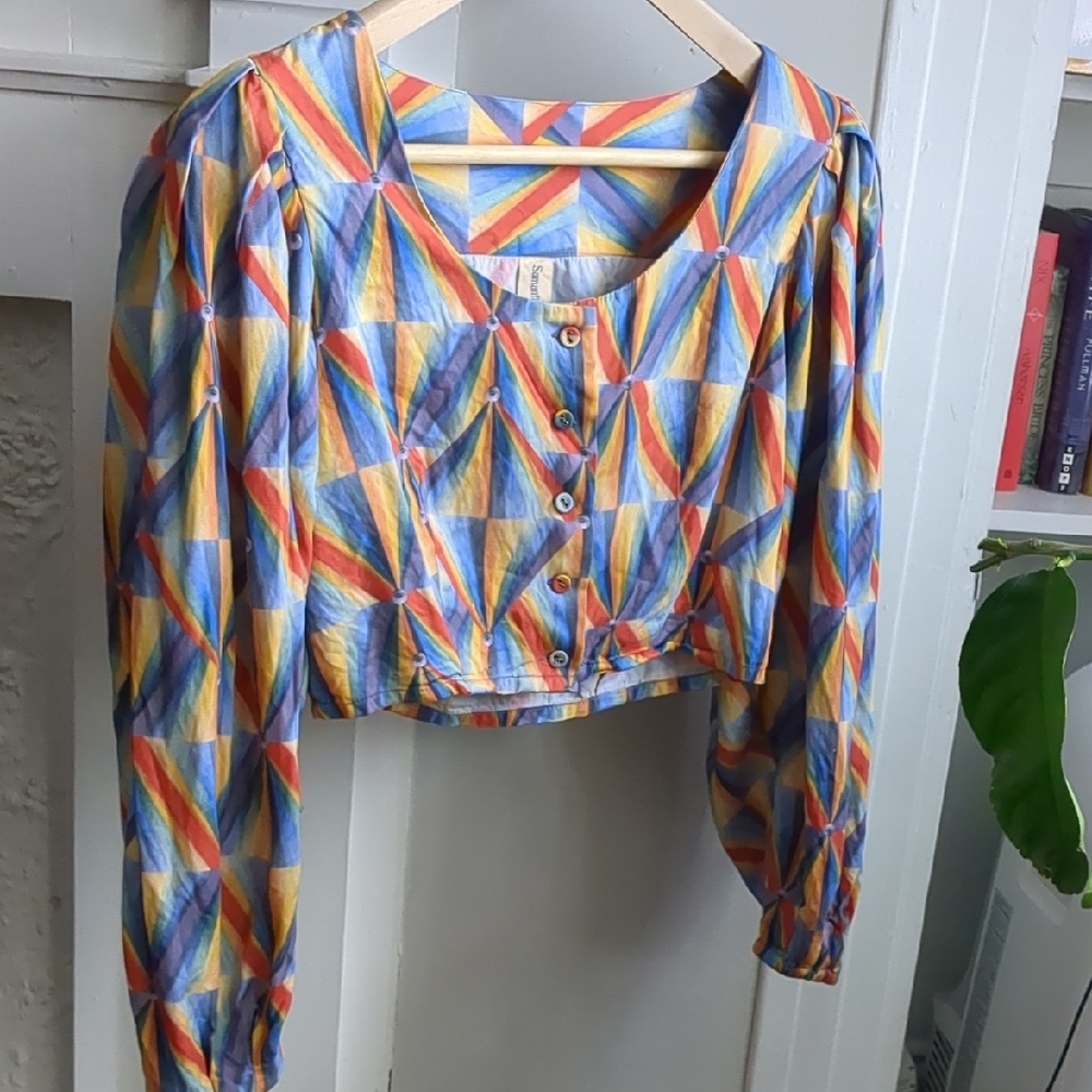 Colorful Samantha Pleet Crop Top